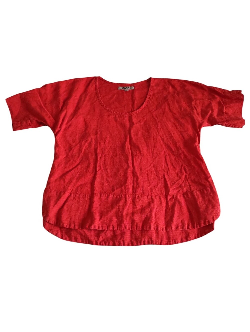 Flax Small Red Linen Tunic